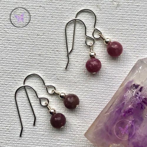 Pink Tourmaline Silver Earrings